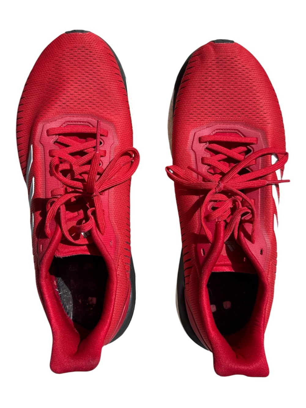 Adidas Red Athletic Running Shoes - missing insoles.